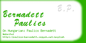 bernadett paulics business card